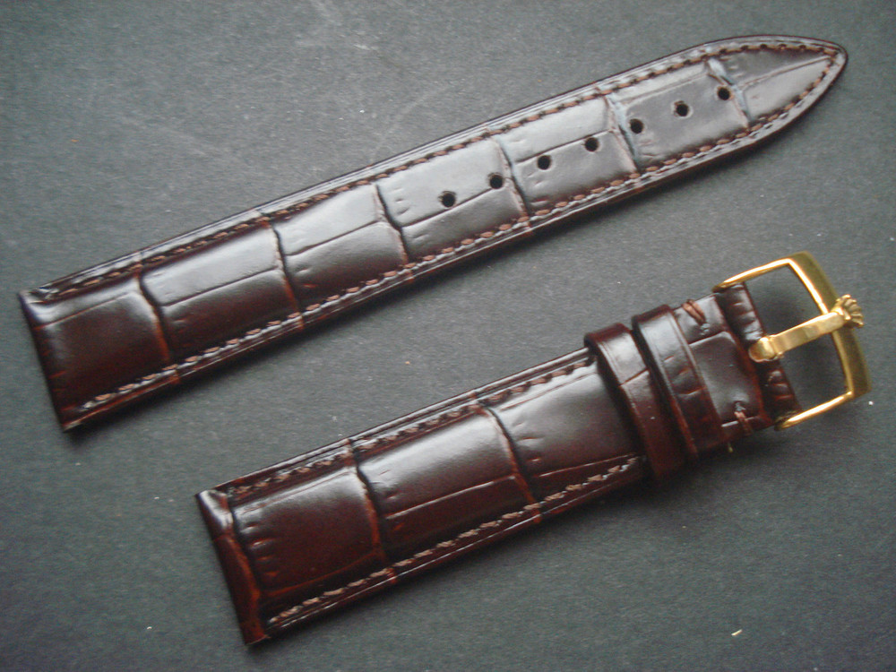 20mm Brown Genuine Italy Leather Band 
