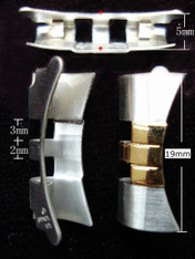 One Pair Of Gold Alloy plated 2-tone Jubilee End Pieces For ROLEX 19MM DATEJUST Watch Band Bracelet Fit 34mm Watch Case