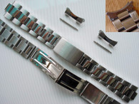 Unbranded 19mm Tapered To 16mm Solid stainless Steel Polished Center Oyster Quality Watch Bracelet Band Strap For Vintage 34mm Watch Case