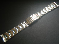 20mm Solid Stainless Steel Polished Center Watch Band Bracelet Strap With Flip-Lock Clasp Marked Rolex Logo For Vintage ROLEX 36mm Oyster Watch Case