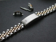 ROLEX Signed 13mm Jubilee Style Gold Alloy Plated 2-Tone Quality Watch Band Bracelet Strap For Vintage Ladies 26mm DATEJUST Watch