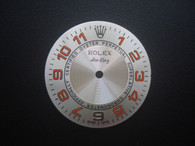 28.4mm Silver Dial Marked Rolex Symbol With Orange Numbers For Mens OYSTER PERPETUAL Air-King Watch Fit DG 2813 Or MIYOTA 8215 Automatic Movement