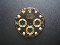 29mm Black Dial Marked Rolex Symbol With Golden CZ Rhinestones For Mens DAYTONA Watch Fit Chinese 7750 Automatic Movement