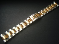 20mm Stainless Steel Golod Alloy Plated 2-tone Oyster Watch Band Bracelet Strap Marked Rolex Crown Logo With Solid End Pieces For ROLEX 16623  Mens 40mm Yacht-Master Watch Case