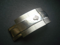 Rolex Signed Stainless Steel Hidden Clasp With Inside Width Of 18mm For New Style Of Mens 20mm Leather Oyster Watch Band Strap