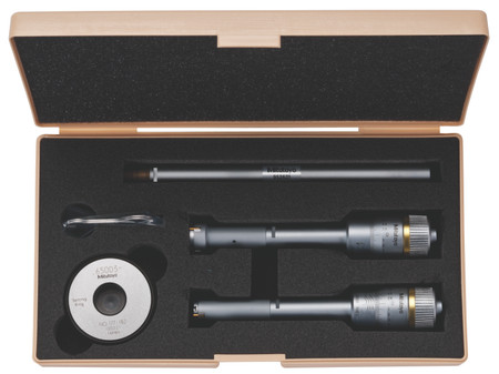 Mitutoyo 368-917- Holtest 5 PC Internal Micrometer Set .5 - .8" w Tincoated Carb. Cont.