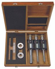 Mitutoyo 468-980 - Digimatic Holtest Three-Point Internal Micrometer Set, Tin Coated Contacts SPC 4 - 8" 101.6-203.2 mm 