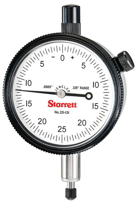 Starrett 25-131J - 0-.125" Dial Test Indicator, 0-.125", .0005" Grads, .050" Range 53232 