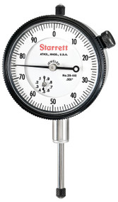 Starrett 25-441J - Dial Indicator 0-1.000" with Jewel Bearings and Lug-On-Center Back, White Face, .001" Graduations USA