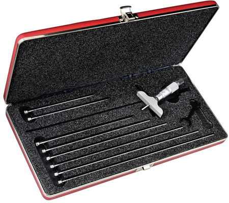 Starrett 440Z-9L - Depth Gage Micrometer 0-9" - 2-1/2" Base w Case 52121