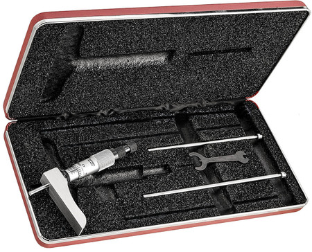 Starrett 443Z-3RL - Depth Gage Micrometer 0-3" - Half Base w Case (Discontinued Upon Depletion) 