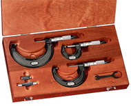 Starrett ST436.1AXRLZ -  Outside Micrometer Set. 0 - 3",  0001" Grads, Ratchet Thimble, Carbide Anvil-Spindle 68037 USA
