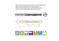 YG DH451050 - 5.0mm x 6 x 28 x 66 Carbide Dream Drill for Stainless w Coolant Holes, TiAIN Coated, Short (3XD)
