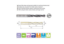  YG DH451115 - 11.5mm x 12 x 55 x 102 Carbide Dream Drill for Stainless w Coolant Holes, TiAIN Coated, Short (3XD)