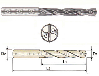 YG DH463017 - 17/64 x 17/64 x 1.378 x 3.465 Carbide Dream Drill for Stainless w Coolant Holes, TiAIN Coated (3XD) 