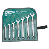 Allen - 7 PC 12 PT SAE Combination Wrench Set 3/8" - 3/4", w ROLL USA Mfg - Discontinued ( Replace by Wight Tool Set # 907) 