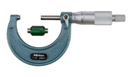Mitutoyo 103-132 - Outside Micrometer 1" - 2", .0001 RA Hammertone Baked Enamel, Ratchet Stop