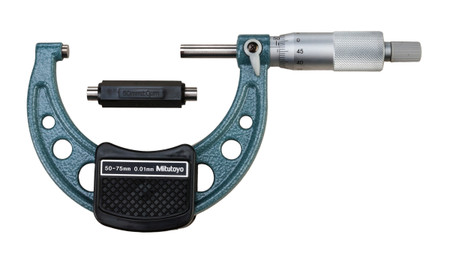 Mitutoyo 103-139-10 - 75 mm Micrometer .01 RA Hammertone Baked Enamel