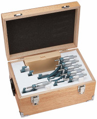 Mitutoyo 103-904-10 - 0-6" Outside Micrometer Set 6 Pc .001 RA W/STD Hammertone Baked Enamel
