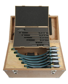 Mitutoyo 103-909 - 6 - 12" Outside Micrometer Set 6 Pc .0001 W/ST Hammertone Baked Enamel