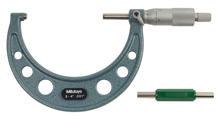 Mitutoyo 103-180 - 3" - 4" Micrometer .001 RA Hammertone Baked Enamel Ratchet Stop