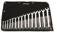 Wright Tool 915 - 15 Pc.  WRIGHTGRIP® Combination Wrench Set 12 Pt Full Polish  5/16" - 1-1/4" w Denim Roll USA 