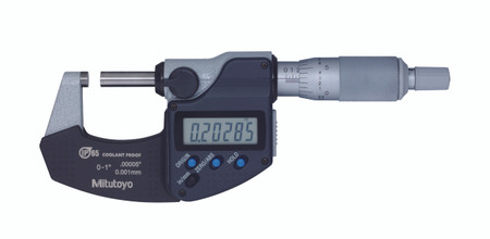 Mitutoyo 293-330-32 - Digimatic Micrometer 0-1" SPC, Ratchet IP65 w. Certificate