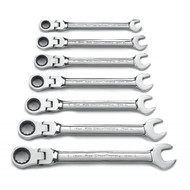 GearWrench - 7 Pc. 12 Point Metric Flex Combination Ratcheting Wrench Set Set 10mm - 19mm