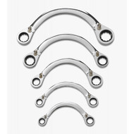GearWrench - 5 Pc. 12 Point Metric Reversible Half Moon Double Box Ratcheting Wrench Set 10mm - 22mm 