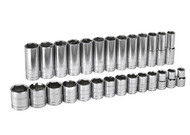 GearWrench - 27 Pc. 1/2" Drive 6 Point Standard & Deep SAE Socket Set 7/16" - 1-1/2"