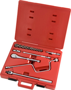 Proto J54208XL - 1/2" Dr 16 Piece Metric Combination Tool Sets w Premium Pear Head Ratchet 12 Point - USA 
