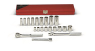 Wright Tool 337 - 21 Pc. 3/8" Dr 6 Point SAE Std and Deep Mech Tool Set USA Mfg