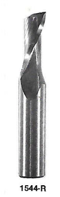 1544R - 1/8" Solid Carbide Router Single Flute, RH Spiral Upcut & End Cutting USA Mfg