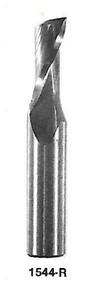 1544R - 3/8" Solid Carbide Router Single Flute, RH Spiral Up cut & End Cutting USA Mfg