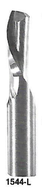 1544L - 1/8" Solid Carbide Router Single Flute, LH Spiral Down cut & End Cutting USA Mfg