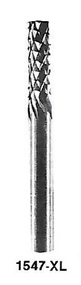 1547XL - 1/4" Solid Carbide Xtra Long Router w Course Diamond Pattern  Non-End Cutting  USA Mfg 