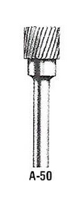 Atrax Carbide Burr - A-50 Cylindrical Burr Diamond Cut 1/8" shk x 1/4" Head x 1-1/2" oal USA Mfg