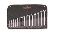 Wright Tool - 15 Pc  WRIGHTGRIP®  Metric Comb Wrench Set 12 Pt F.P 7mm - 22mm w Denim Roll #952 USA