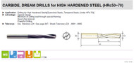 YG - 0.2460 -"D" Carbide Drill for Hard Steel Rck 50-70 YG Carbide Dream Drills DH501035