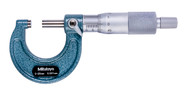 Mitutoyo 103-129 - Outside Micrometer 0 - 25mm, .0001, Enamel Frame, Ratchet Stop Stop