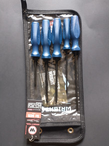 Wright Tool 9475 - Phillips & Slotted Screwdriver 5 Piece Set Large Ergonomic Handle w/Pouch - #2, 3/16" - 5/16"
