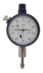 Mitutoyo 1470S - Dial Indicator, #4-48 UNF Thread, 0.375" Stem Dia., Lug Back, White Dial, 0-20 Reading, 1.614" Dial Dia., 0-0.05" Range, 0.00025" Grad, +/-0.00025" Accuracy  (DISCONTINUED UPON DEPLETION)