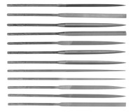 Simonds 83551500 -12 Pc 6-1/4 Needle File Set, Knurled Handle, 2 Cut 