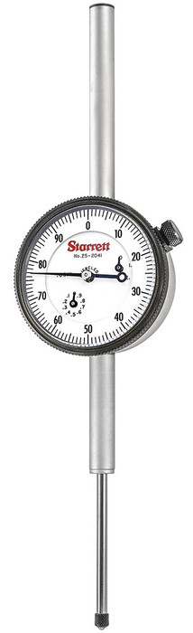  Starrett 25-2041J - Dial Test Indicator 2.000" Range, .001" Grad, 0.100 Dial Reading - 53309 USA