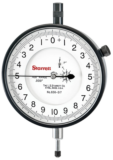 Starrett 656-517J - Dial Indicator 0-1" 0.001" GRAD 0-10-0 Dial Reading w Jewel Bearings 53793 USA **Discontinued upon Depletion**