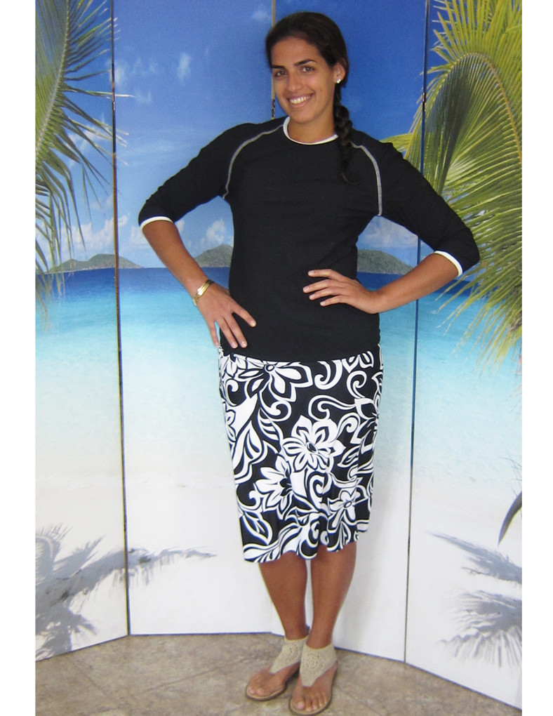 ladies black swim skirt