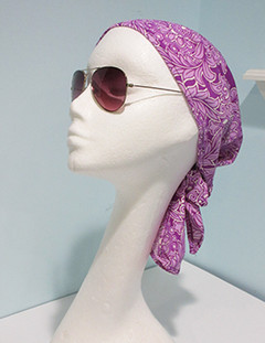 Hair covering Style C in Floral Orchid