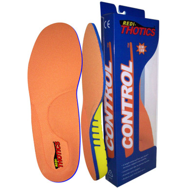 CONTROL Orthotics are designed to reduce pain due to Plantar Fasciiits and the soft heel cup treats heel pain.