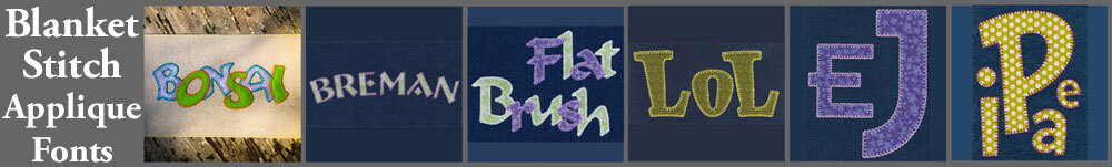 Blanket Stitch Applique Fonts