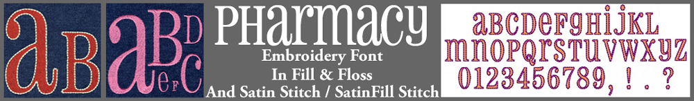 Pharmacy Embroidery Font